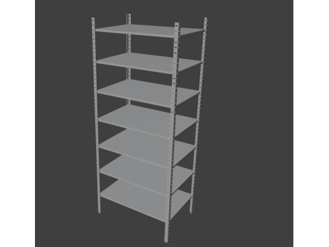 Metal Industrial Rack - Heavy-Duty Storage Shelf Low-poly 3Dモデル