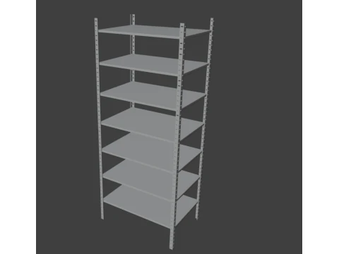 Metal Industrial Rack - Heavy-Duty Storage Shelf Low-poly 3D Model