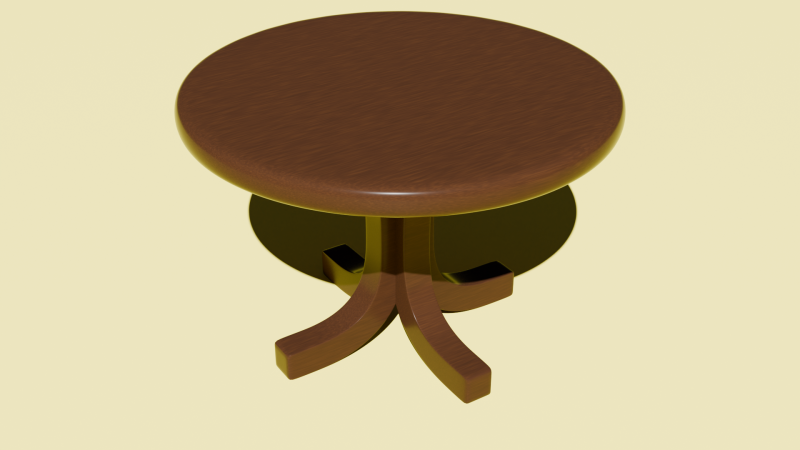 Wooden Table Realistic Low Poly Model 3D .c4d .max .obj .3ds .fbx .stl .blend