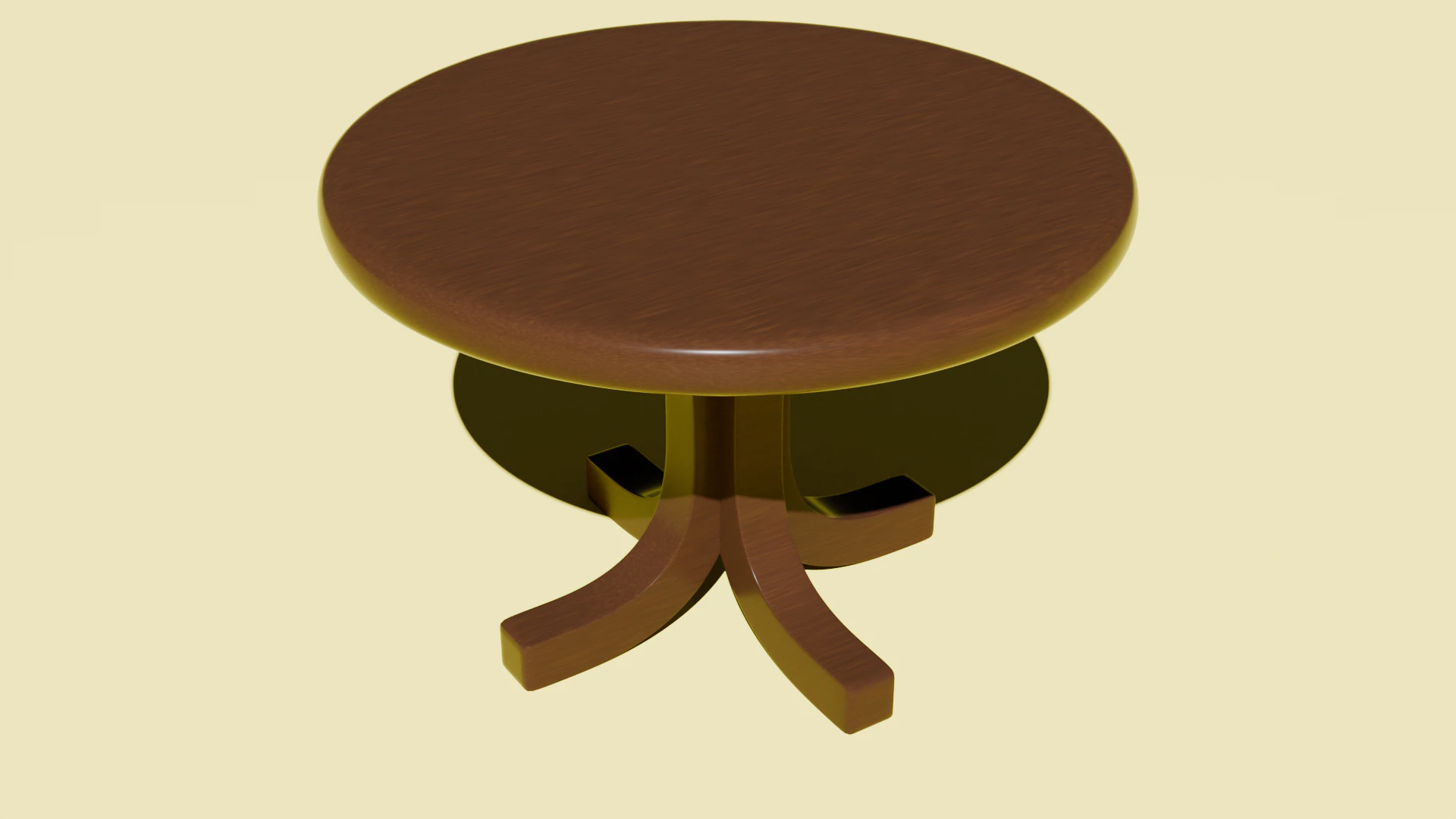 Wooden Table Realistic Low Poly 3D Model .c4d .max .obj .3ds .fbx .stl .blend