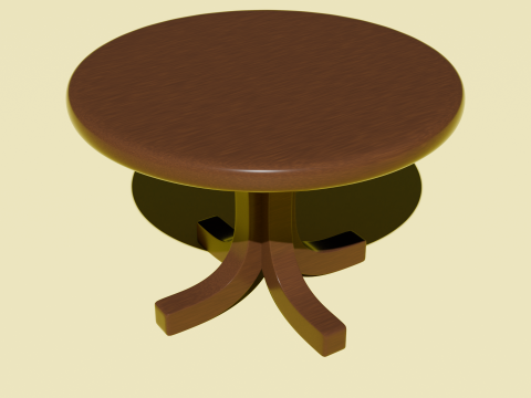 Wooden Table Realistic Low Poly 3D Modell