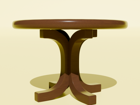 Wooden Table Realistic Low Poly Model 3D