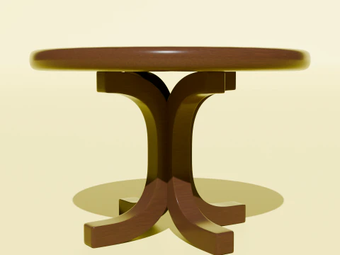 Wooden Table Realistic Low Poly 3D Model