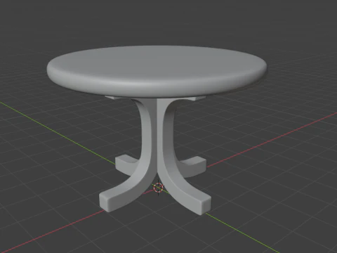Wooden Table Realistic Low Poly 3D Model