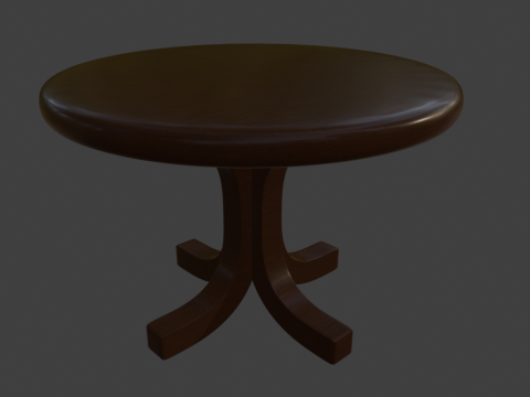 Wooden Table Realistic Low Poly Model 3D