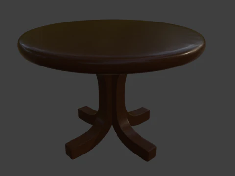 Wooden Table Realistic Low Poly 3D Model