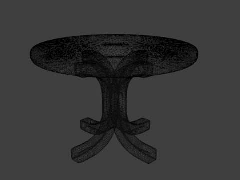 Wooden Table Realistic Low Poly 3D Model