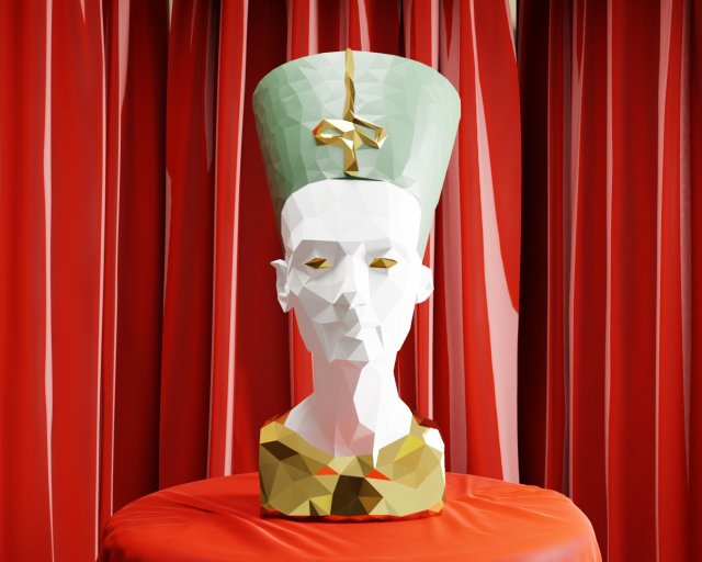 egypt nefertiti statue 3D Model .c4d .max .obj .3ds .fbx .stl .blend 