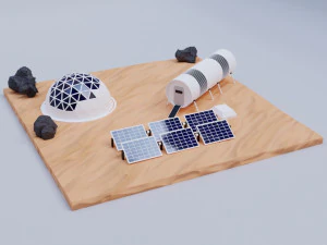 marte baja poli Modelo 3D