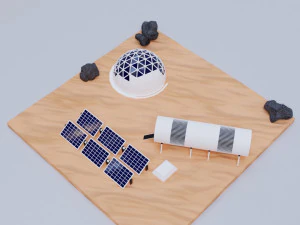 mars low poly Modèle 3D