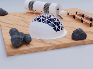 mars low poly Model 3D
