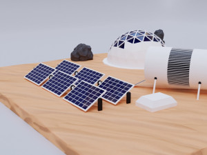 mars low poly Model 3D
