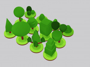 cartoon tree isometric Modelo 3D