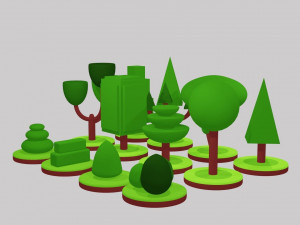 cartoon tree isometric Modelo 3D