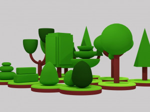 cartoon tree isometric Modelo 3D