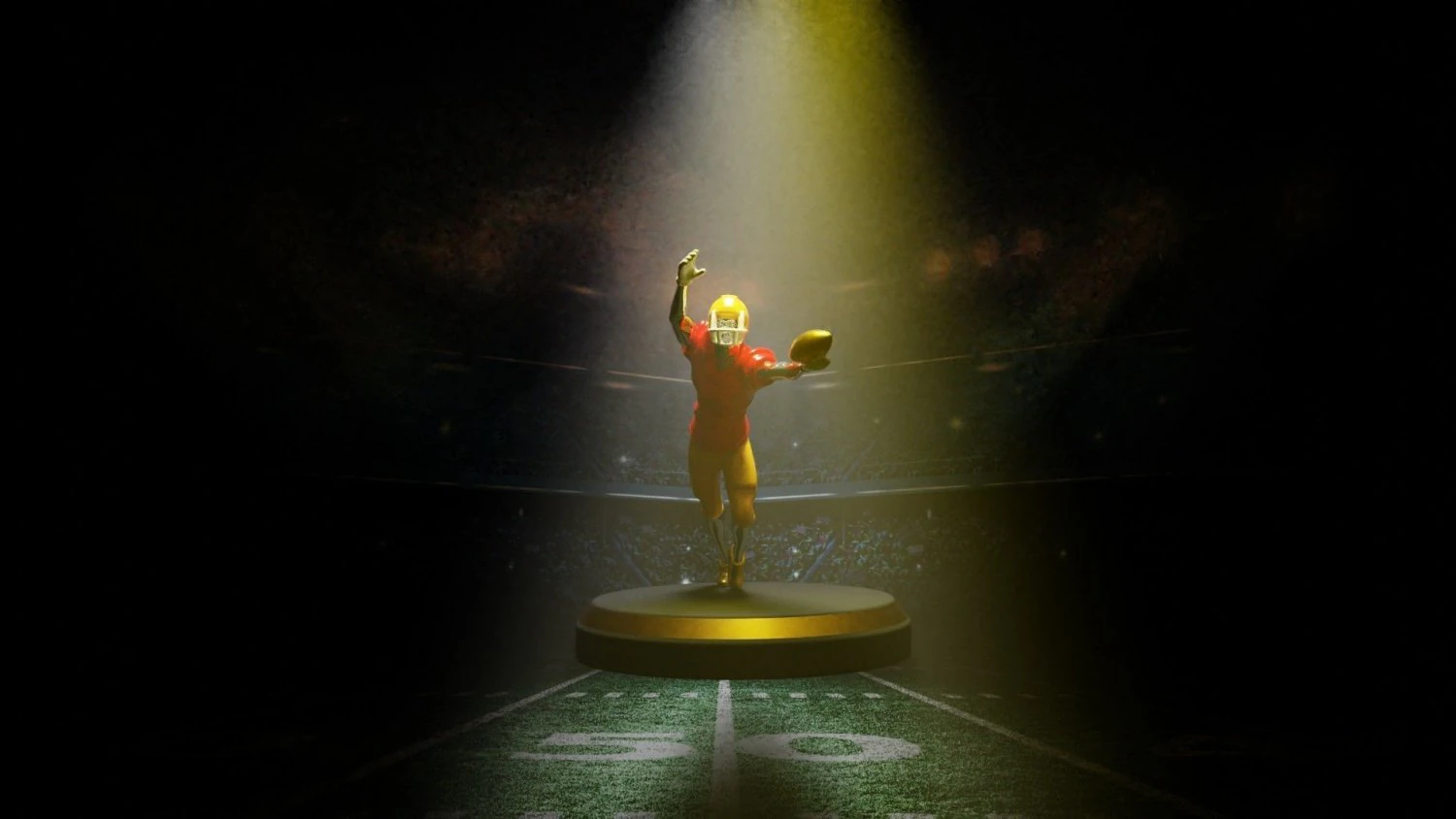 american football trophy 3D Model .c4d .max .obj .3ds .fbx .stl .blend 