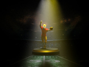 american football trophy 3D Model