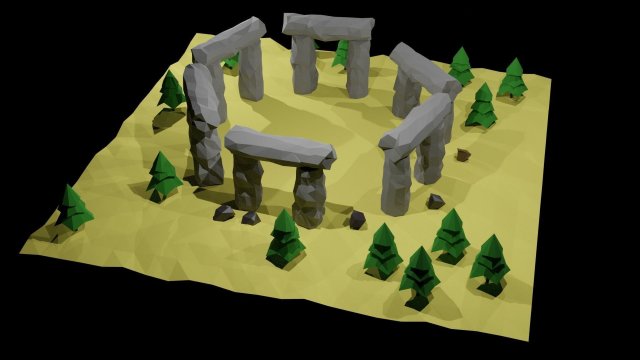 viking stonehenge low-poly Model 3D .c4d .max .obj .3ds .fbx .stl .blend 