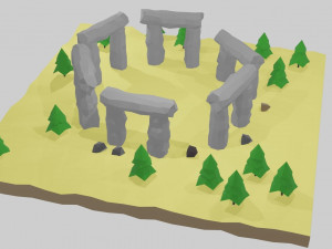 viking stonehenge low-poly Model 3D