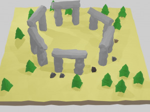 viking stonehenge low-poly Model 3D