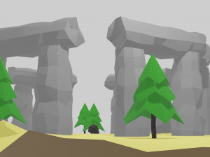 viking stonehenge low-poly Model 3D