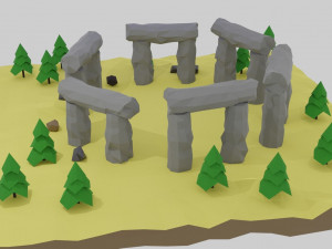 viking stonehenge low-poly Model 3D