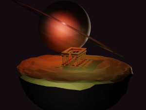 ancient greece planet desert lowpoly Modelo 3D