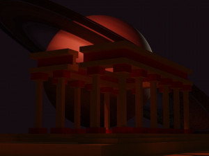 ancient greece planet desert lowpoly Modelo 3D