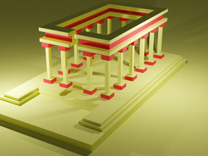 ancient greece planet desert lowpoly Modelo 3D