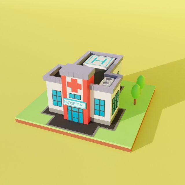 hospital lowpoly Modelo 3D .c4d .max .obj .3ds .fbx .stl .blend 