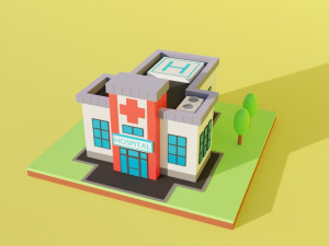 hospital lowpoly Modelo 3D