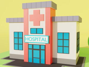 hospital lowpoly Modelo 3D