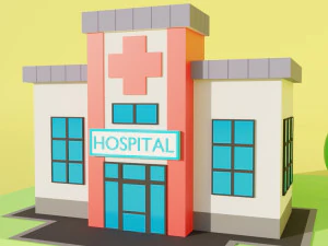 hospital lowpoly Modelo 3D