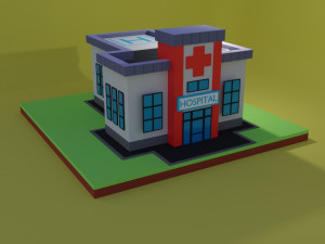 hospital lowpoly Modelo 3D