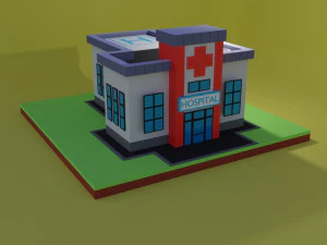 hospital lowpoly Modelo 3D