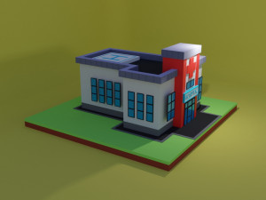 hospital lowpoly Modelo 3D