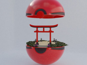 japan pokeball 3D Model
