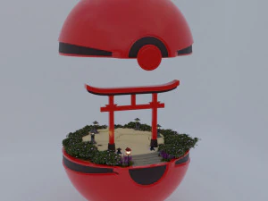 pok&eacute;bola do Jap&atilde;o Modelo 3D