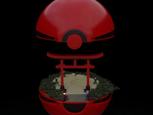 pok&eacute;bola do Jap&atilde;o Modelo 3D