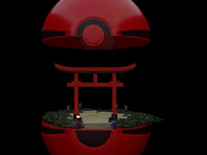 pok&eacute;bola do Jap&atilde;o Modelo 3D
