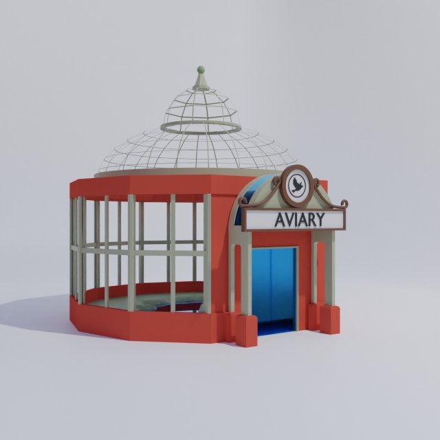 aviary bird house 3D Model .c4d .max .obj .3ds .fbx .stl .blend 