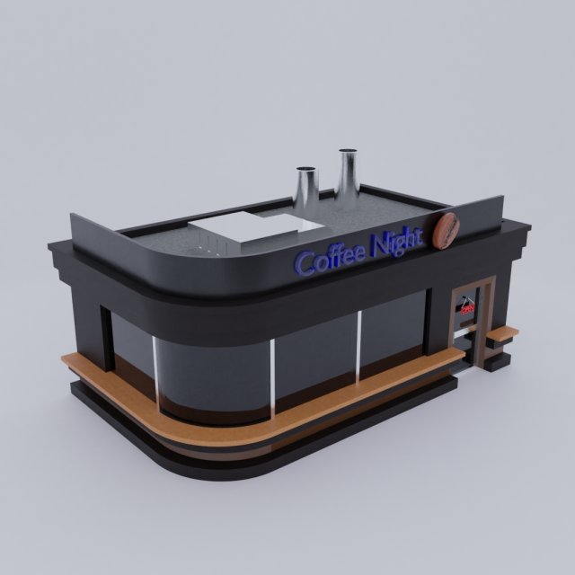 pub coffee low poly 3D मॉडल .c4d .max .obj .3ds .fbx .stl .blend 