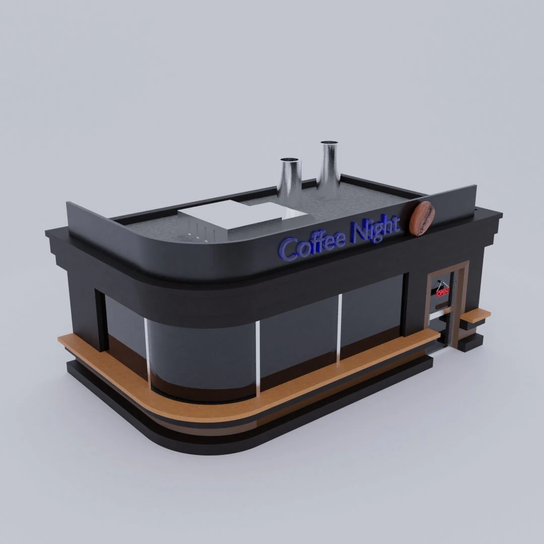 pub coffee low poly 3D Model .c4d .max .obj .3ds .fbx .stl .blend 