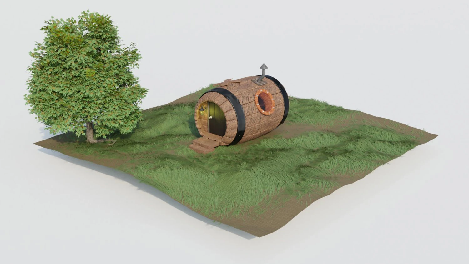 fantasy barrel home 3D Model .c4d .max .obj .3ds .fbx .stl .blend