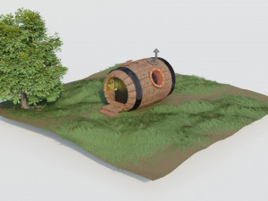 fantasy barrel home 3D Модель