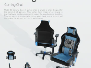 Cadeira gamer x Modelo 3D