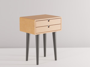 table bedside wood 3D Model
