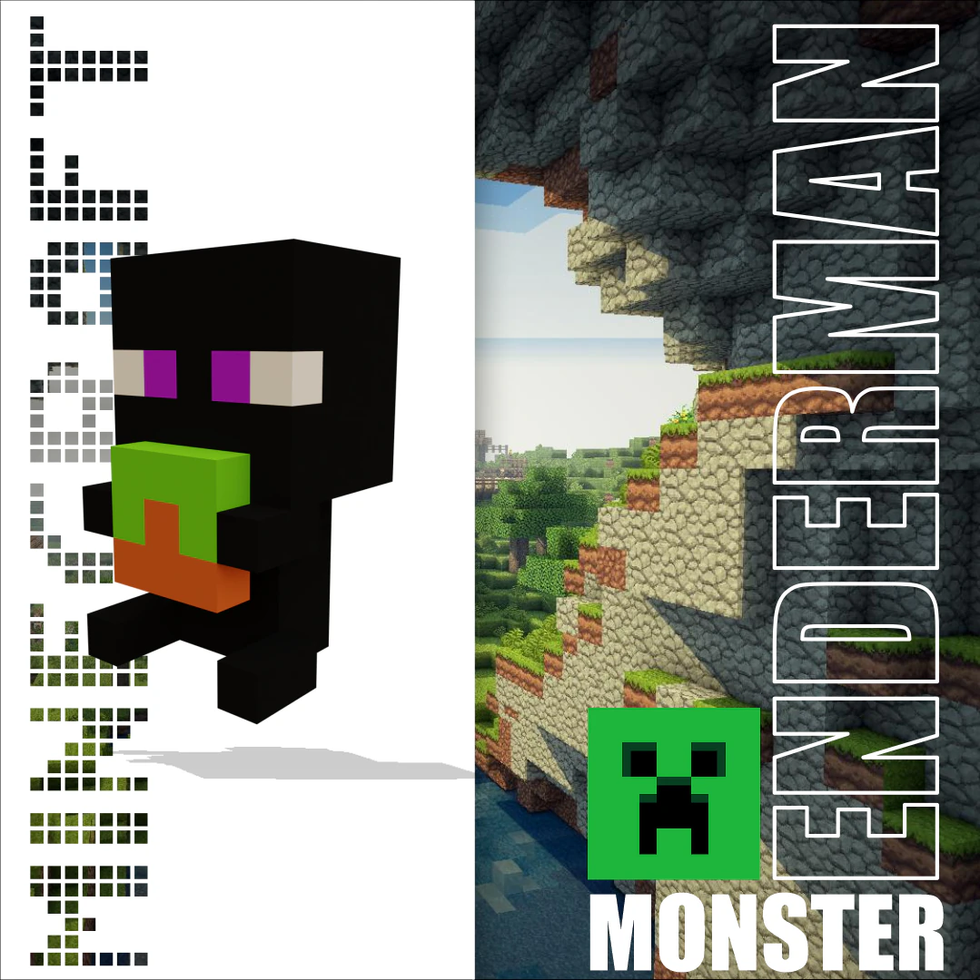 Enderman minecraft Baby 3D Model .c4d .max .obj .3ds .fbx .stl .blend