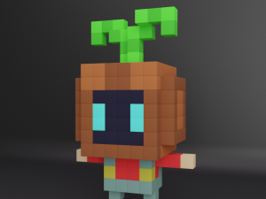 Grass man voxel 3D Model