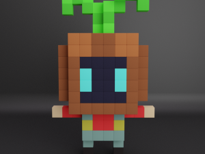 Grass man voxel Modelo 3D